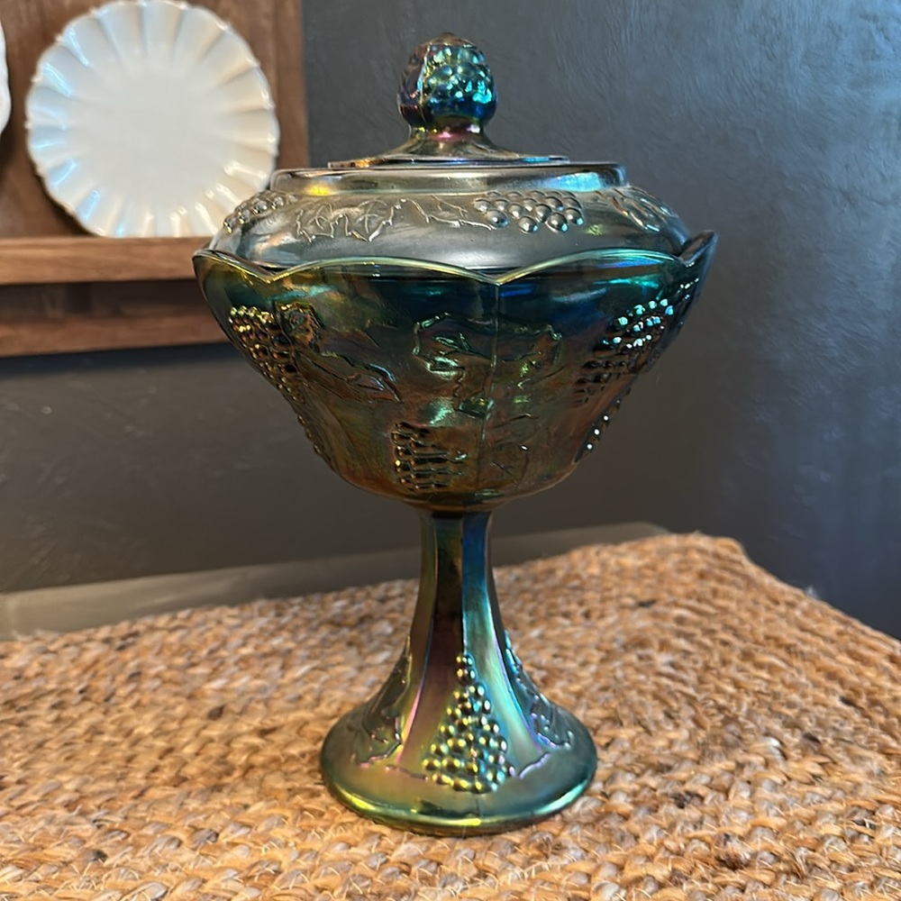 Indiana Glass Co. Iridescent Compote EXCELLENT CONDITION